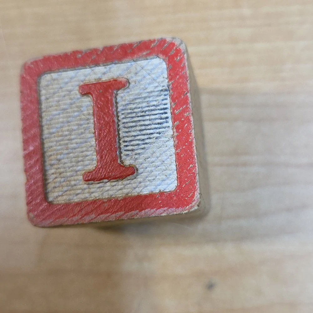 28 Vtg Wooden Alphabet Building‎ Blocks